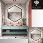 Lustro o geometrycznym kształcie w ramie z podświetleniem – HEXA W RAMIE LED